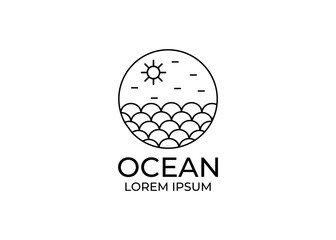 Logo sea. Circle minimal Logo Sea. Sea icon