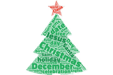 Christmas tree word cloud