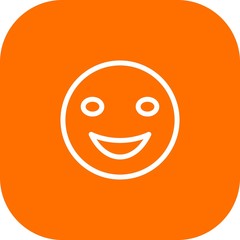 Round Corner Smile Icon With White Background