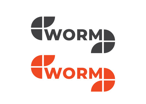 Worm logo design. Worm concept logotype. Abstract animal logo