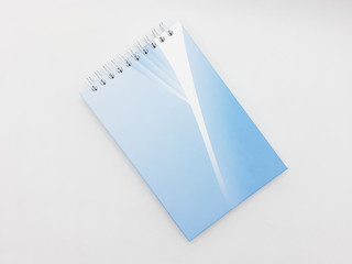 Elegant Beautiful Colorful Blue Design Empty Writing Notebook for Office Business Supplies Tools in White Isolated Background