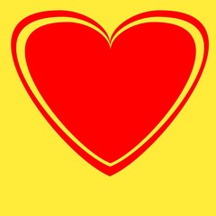Beautiful heart shape with yellow background.
