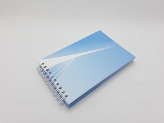 Elegant Beautiful Colorful Blue Design Empty Writing Notebook for Office Business Supplies Tools in White Isolated Background