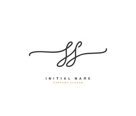 S SS Beauty vector initial logo, handwriting logo of initial signature, wedding, fashion, jewerly, boutique, floral and botanical with creative template for any company or business.