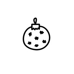 christmas ball doodle icon, vector illustration