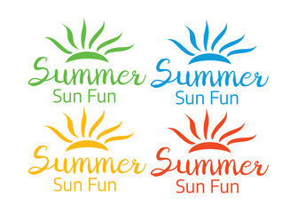 Obraz premium Hand drawn elements for Summer. Vintage summer logo.