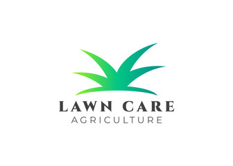 Lawn care logo vector. Lawn grass service vector logotype