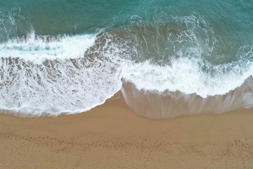 Coastline over the wave in the Mediterranean sea