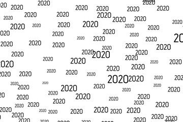 Template design for the new year 2020, with a simple and elegant design, with thin text and white background. for templates, covers, banners, pamphlets