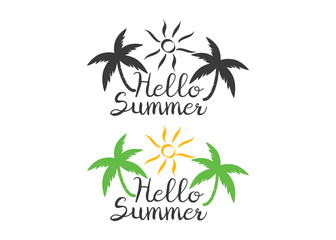 Fototapeta na wymiar Summer logotypes. Summer vintage design logos. Beach party logo