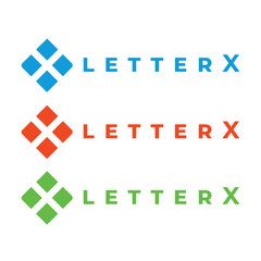 letter X logo vector. Geometric x form logotype.