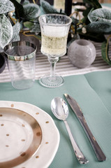 Table served for Christmas dinner