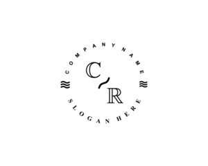  Initial CR vintage logo template