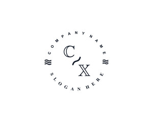  Initial CX vintage logo template