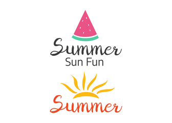 Summer design for labels and posters. Beach logos and icons element