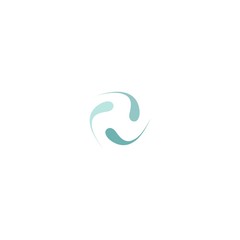 Blue energy spiral icon isolated on white. Creative science logo.