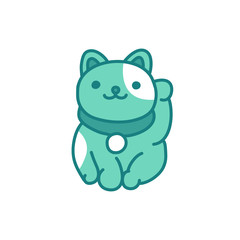 maneki neko doodle icon, vector illustration