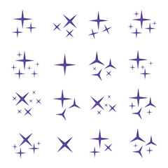 Star vector. Sparkle flat icon. Star and sparkle set