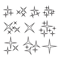 Sparkle and Star vector. Sparkles icon. Stars icon