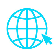 Globe with arrow vector icon