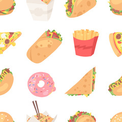 Cartoon drawing set of fast food. Hand drawn meal.Actual Vector illustration american cuisine. Creative ink art work