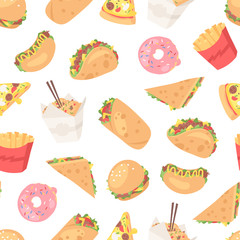 Cartoon drawing set of fast food. Hand drawn meal.Actual Vector illustration american cuisine. Creative ink art work