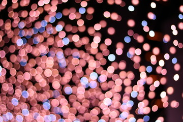 Morandi color bokeh banner. Golden glitter. Festive sparkles. Empty background. Blurry texture. Defocus pattern. Abstract template.