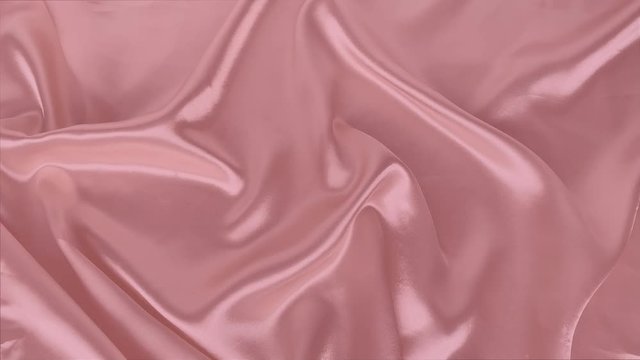 beautiful silk fabric of delicate pink color draped with small folds, soft flowing, luxurious, wedding concept, texture, background, form for a card, copy space