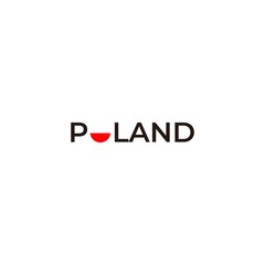 Wordmark logo design of poland flag with clean background - EPS10 - Vector.