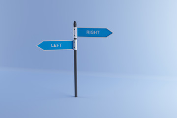 3d rendering of signs pointing in opposite directions