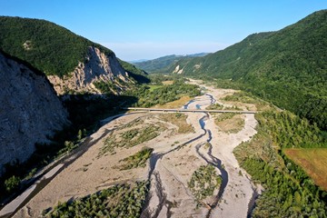 The area of the Triassic Gypsum extends for about 10 km along the upper valley of the Secchia river between the Castelnovo ne' Monti and Villa Minozzo in the province of Reggio Emilia, Italy