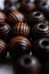 brown beads on a white table