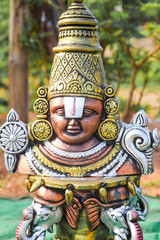 Sculpture of Ceramic Statue of God Lord Tirupati Balaji Gopala Famous in South India