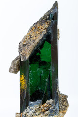 macro mineral stone Vivianite on a white background