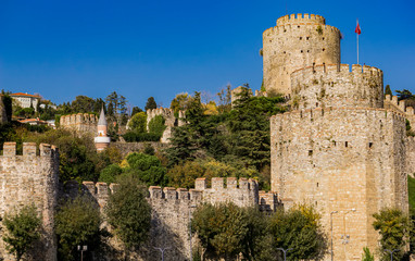 Fototapeta premium Rumelian Castle on the European banks of the Bosphorus in Istanbul, Turkey