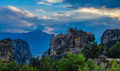 Fototapeta na wymiar Meteora monastery, Greece. Beautiful landscape of monastery on rock