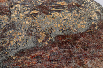 macro mineral bismuth stone on hartenstein schacht on white background