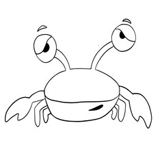  vector illustration coloring crab on a white background Isolated on a white background