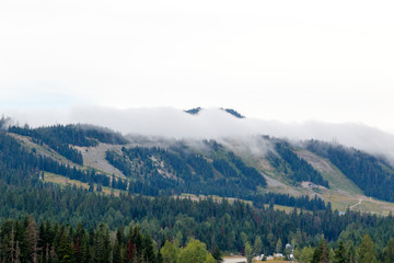 Fog rolling in the hills and mountains