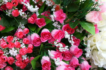 Red flowers in a bouquet