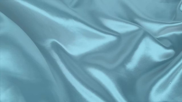 beautiful silk fabric of delicate turquoise color, draped with small folds, soft flowing, luxurious, wedding concept, texture, background, form for a card, copy space