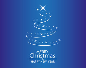 We Wish You A Merry Christmas. Unique hand drawn typographic poster on blue background with snowflakes. Vector art. Perfect design for cards, wallpaper, posters, banners, invitations. Xmas design.