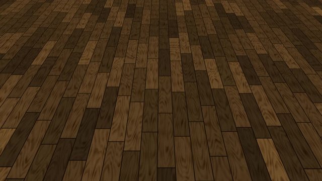 A first person point-of-view of walking over a timber floor made of wooden planks.