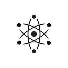 Chemistry icon, atom symbol design isolated on white background. Vector illustration