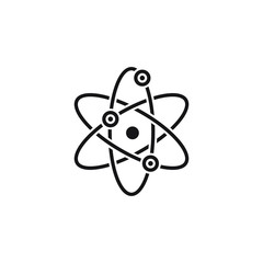 Chemistry icon, atom symbol design isolated on white background. Vector illustration