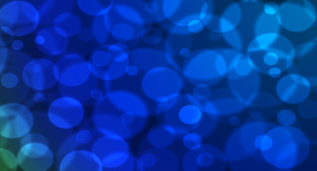 Blue glitter lights background. Bokeh christmas defocused light, dark blue shiny mockup, round dotted texture 
