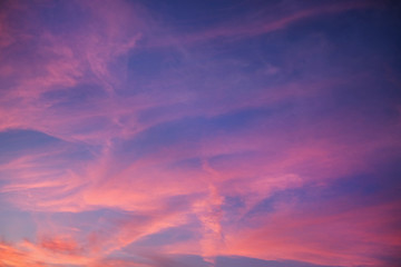 Fototapeta na wymiar Dramatic beautiful sunset. Orange and yellow colors sky light. - Image