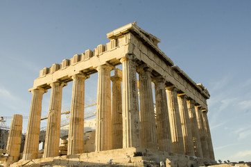 Obraz premium vues de l'acropole d’Athènes en fin de journée