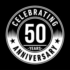 50 years logo. Fifty years anniversary celebration design template. Vector and illustration.