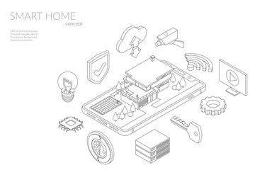 Smart home concept isometric vector illustration